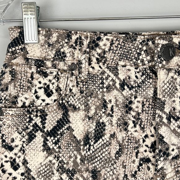 Kut from the Kloth Gidget Womens High Rise Shorts Raw Hem Brown Snake size 0 - Picture 6 of 13